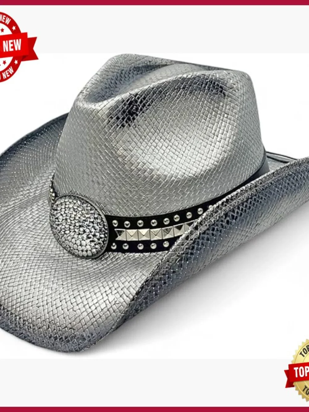 Rhinestone Cowgirl Hat - Straw Western Drifter Hat - Picture 1 of 3